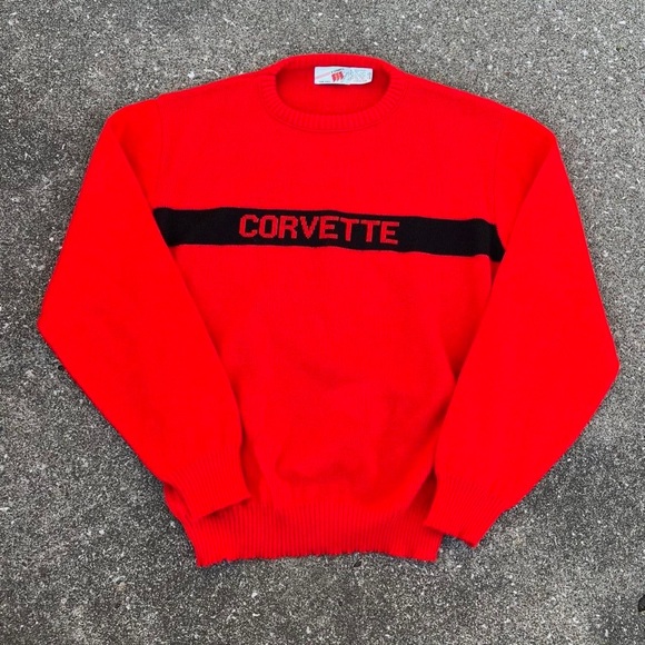 Vintage Corvette Red Sweater - Picture 1 of 4